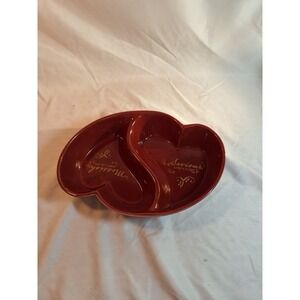 DaySpring Red Ceramic Divided Heart Dish Messiah Saviour Scripture 73585 2011
